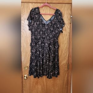 Skull Mini Challis Smocked Skater Dress